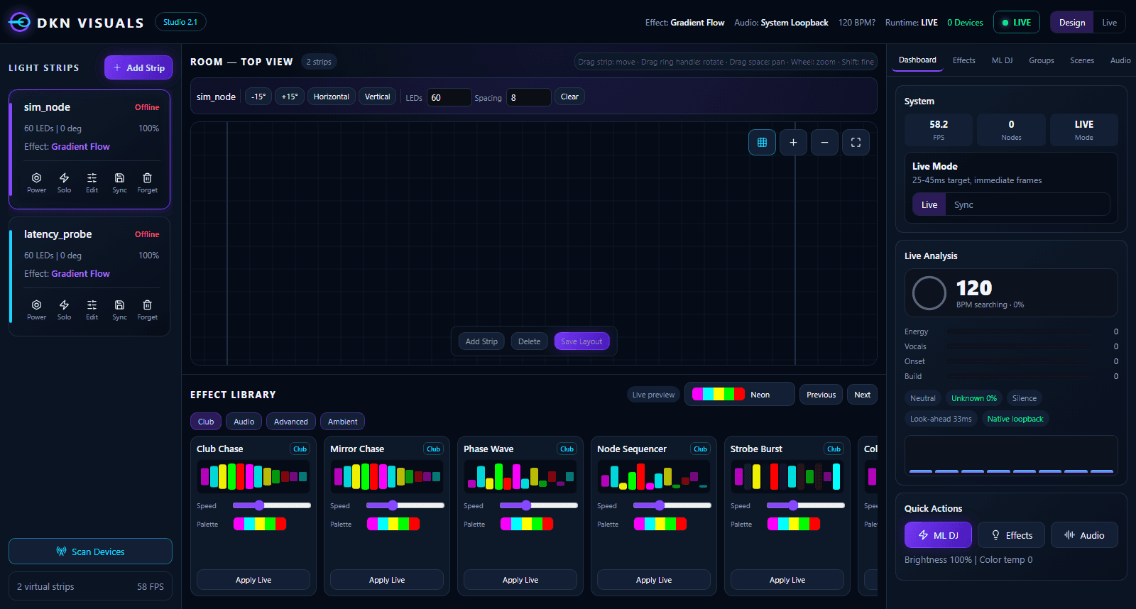 DKN Visuals: music reactive Lighting System project preview