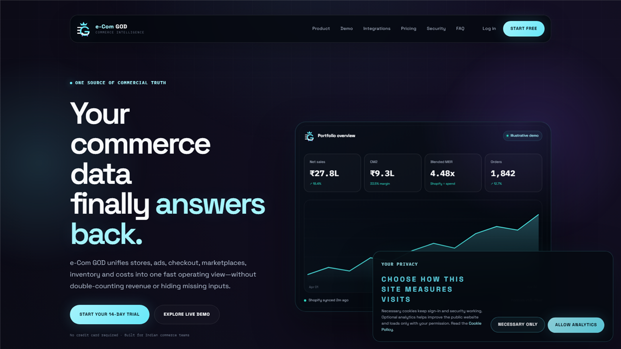 e-Com GOD — Commerce Intelligence SaaS project preview